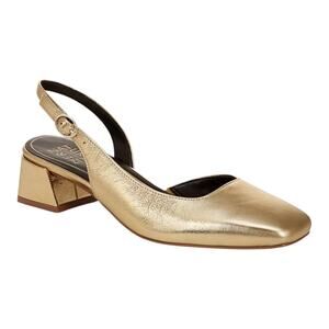Naturalizer Women's Jayla Leather Slingback Low Heel Pumps Dark Gold Size 6 1/2